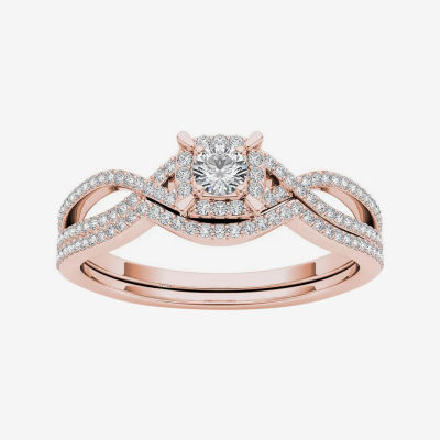 1/3 CT.T.W. Natural Diamond 14K Rose Gold Engagement Ring