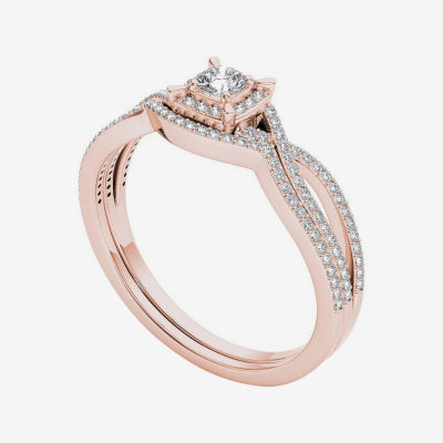 1/3 CT.T.W. Natural Diamond 14K Rose Gold Engagement Ring