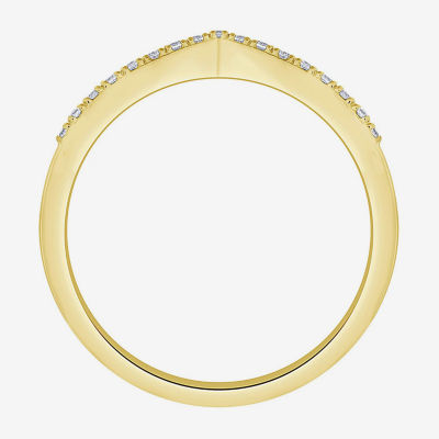 Chevron 1/4 CT.T.W. Natural Diamond 10K Gold Wedding Band