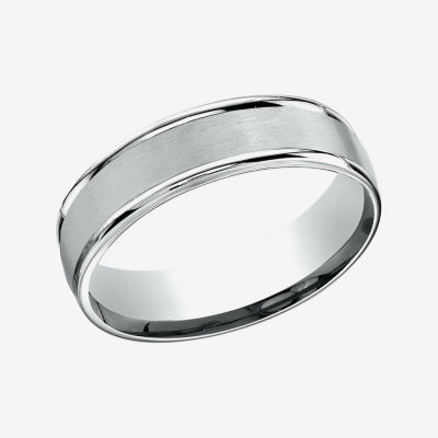 Mens 10K White Gold 6mm Band