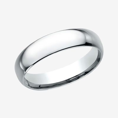 Mens 10K White Gold 5MM Comfort-Fit Wedding Band