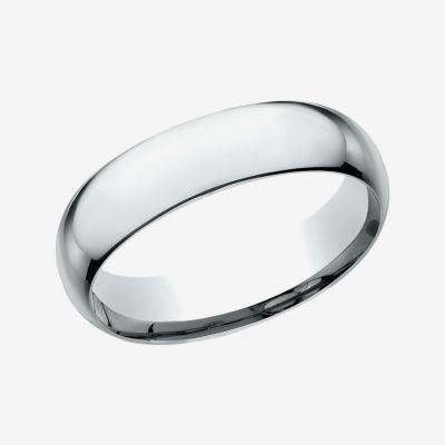 Mens 14K White Gold 6MM Light Comfort-Fit Wedding Band