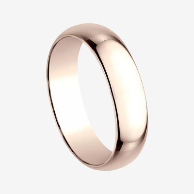 Mens 6mm 14K Rose Gold Wedding Band