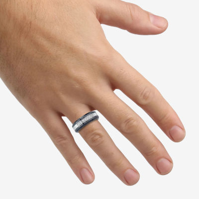 Men's 1/7 CT.T.W. Natural Diamond Two-Tone Wedding Band