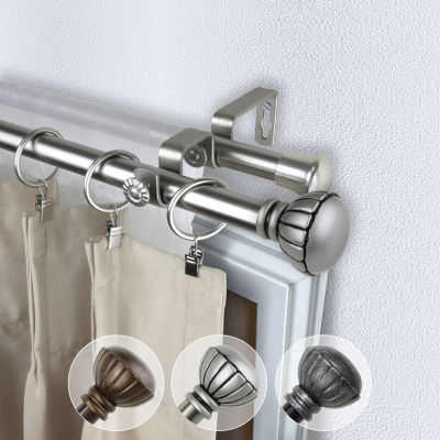 Rod Desyne Magnolia 13/16" Adjustable Double Curtain Rod