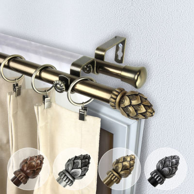 Rod Desyne Bud 13/16" Adjustable Double Curtain Rod