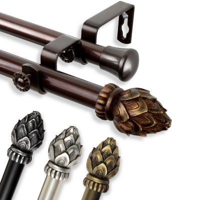 Rod Desyne Bud 13/16" Adjustable Double Curtain Rod