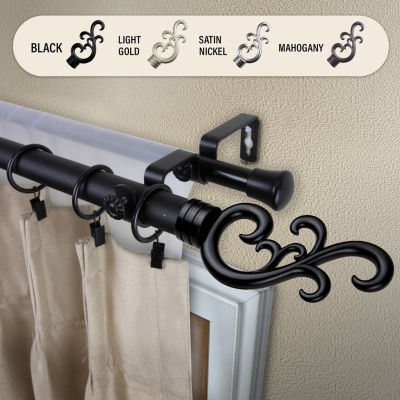 Rod Desyne Madeline 1" Adjustable Double Curtain Rod