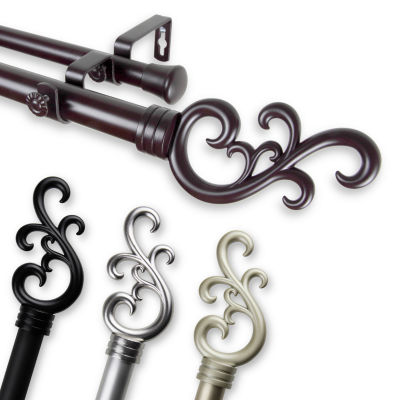 Rod Desyne Madeline 1" Adjustable Double Curtain Rod