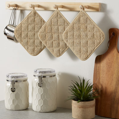 Design Imports Terry Kitchen 3-pc. Pot Holder Set