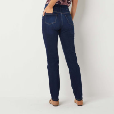 Liz Claiborne Amber Womens Mid Rise Straight Pull-On Pant