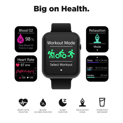 Itouch Air 4 Jillian Michaels Womens Multi-Function Black Smart Watch Jmta4l01-G02