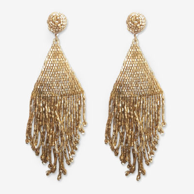 Bijoux Bar Gold Fringe Drop Earrings