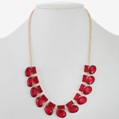 Monet Jewelry Red Gold Tone Collar Necklace