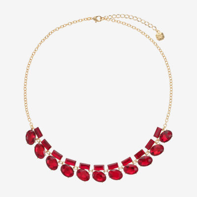 Monet Jewelry Red Gold Tone Collar Necklace