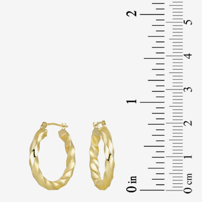 14K Yellow Gold 25mm Twist Hoop Earrings