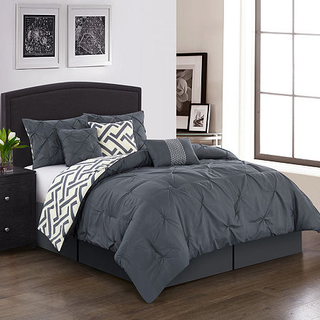 Stratford Park Sabine 7pc Midweight Comforter Set, One Size, Gray