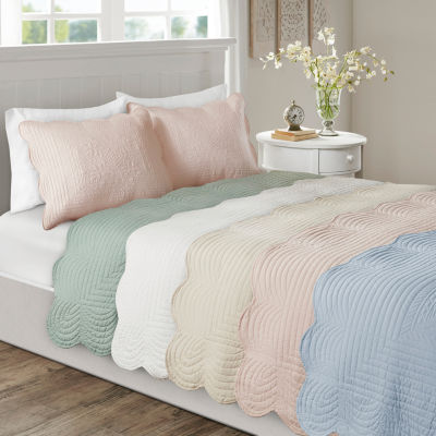 Madison Park Marino 3-Pc Reversible Scalloped Edge Quilt Set