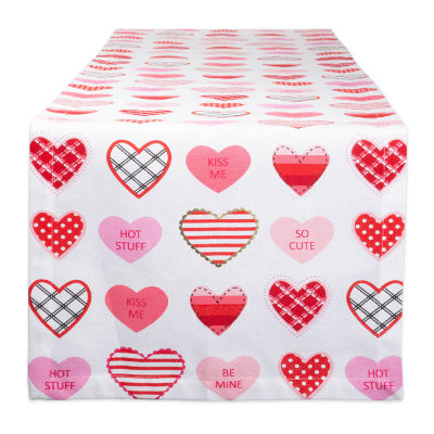 Design Imports Sweet Hearts Print Table Runner