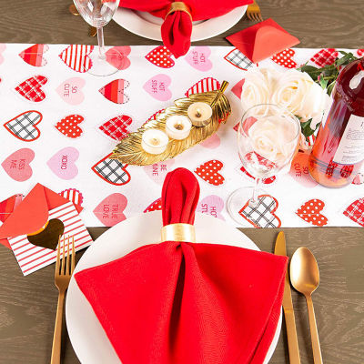 Design Imports Sweet Hearts Print Table Runner