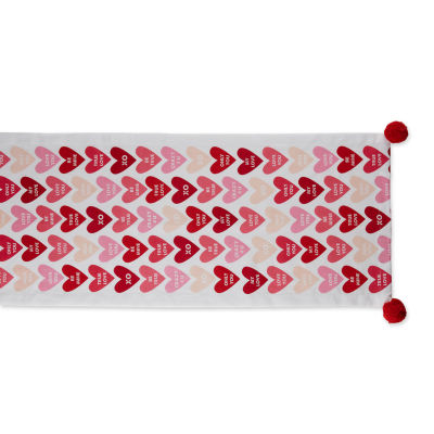 Design Imports Conversation Hearts Print Table Runner