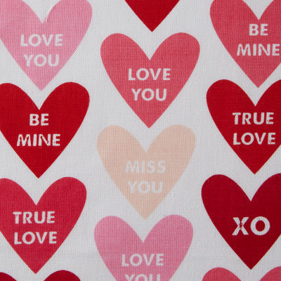 Design Imports Conversation Hearts Print Table Runners