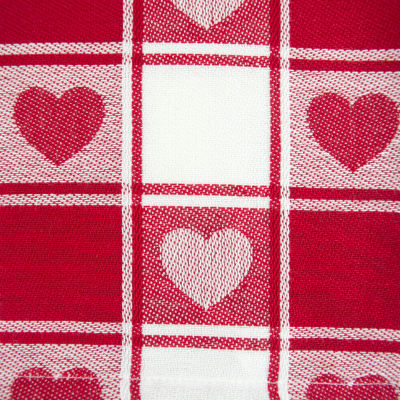 Design Imports Hearts Woven Check Table Runners