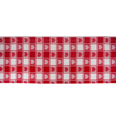 Design Imports Hearts Woven Check Table Runners