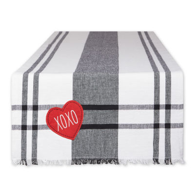 Design Imports Heart Xoxo Plaid Table Runners