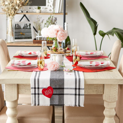 Design Imports Heart Xoxo Plaid Table Runners