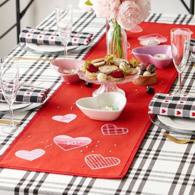 Design Imports Hearts Embellished Table Runners