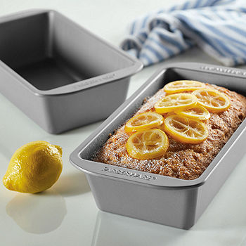 Farberware GoldenBake Bakeware Nonstick Loaf Pan Set, 2-Piece, Gray