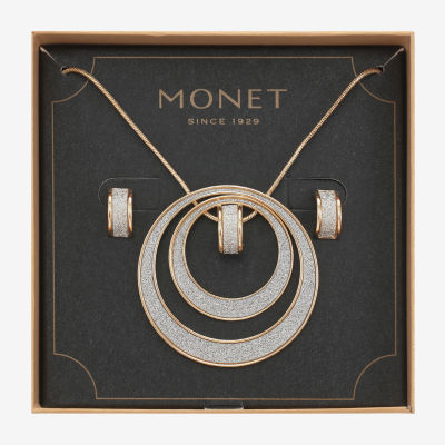 Monet Jewelry Two Tone Pendant Necklace And Huggie Earring 2-pc. Jewelry Set