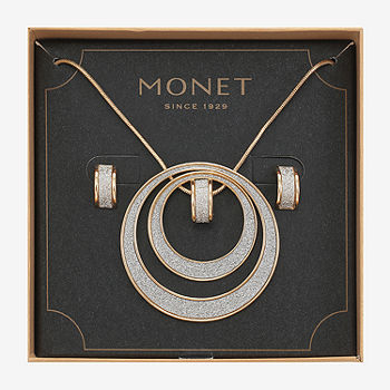 Monet Jewelry Two Tone Pendant Necklace And Drop Earring 2-pc. Jewelry Set,  Color: Two Tone - JCPenney