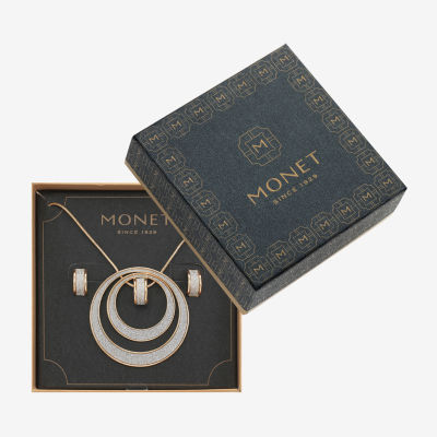 Monet Jewelry Two Tone Pendant Necklace And Huggie Earring Gold Tone 2-pc. Jewelry Set