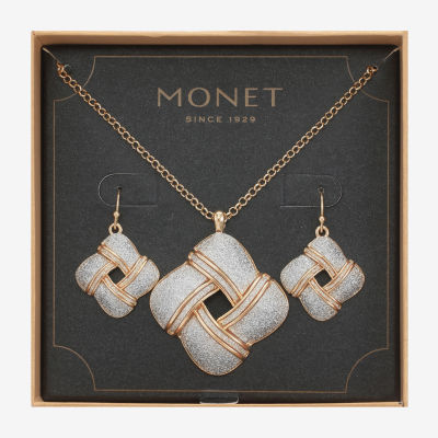 Monet Jewelry Two Tone Pendant Necklace And Drop Earring 2-pc. Jewelry Set