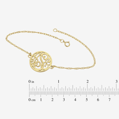 Personalized 10K Gold 20mm Monogram Bracelet