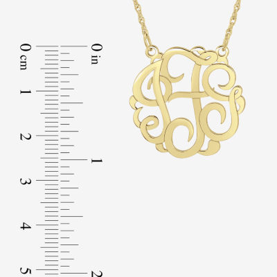 Personalized Sterling Silver 25mm Monogram Necklace