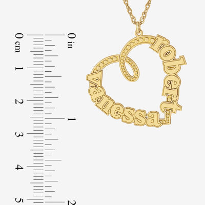 Personalized Sterling Silver Couple's Name Heart Pendant Necklace
