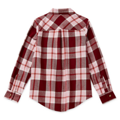 Thereabouts Little & Big Girls Adaptive Long Sleeve Flannel Shirt