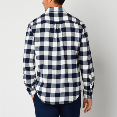 St. John's Bay Dexterity Mens Easy-on + Easy-off Adaptive Classic Fit Long Sleeve Flannel Shirt