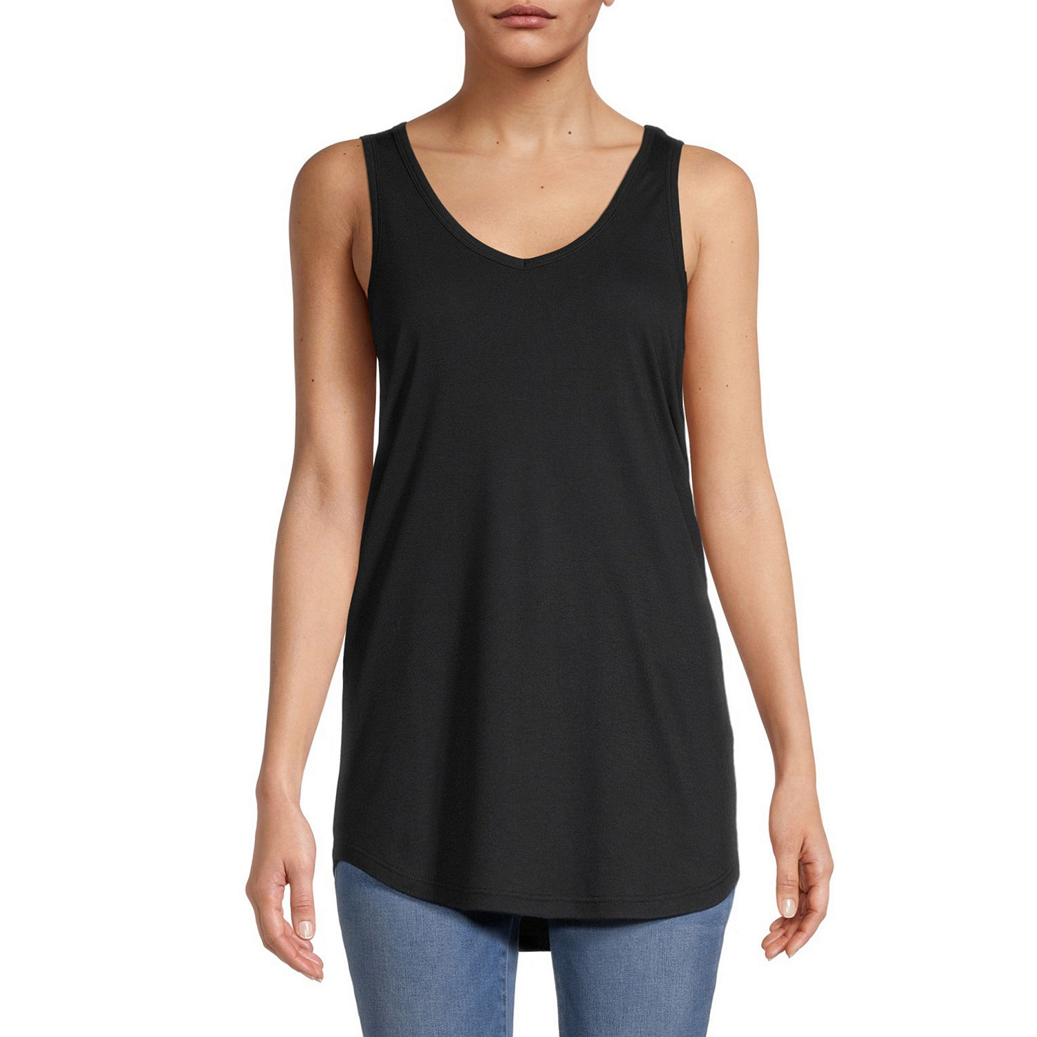 a.n.a Tall Womens Scoop Neck Sleeveless Tank Top - JCPenney