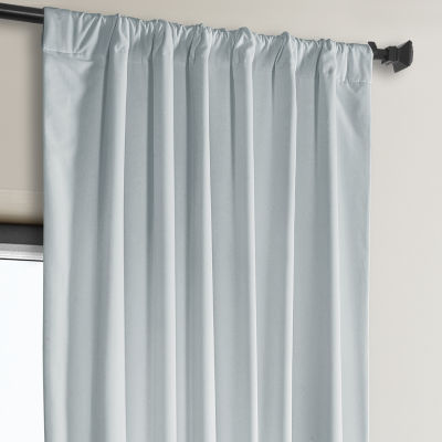 Exclusive Fabrics & Furnishing Heritage Plush Velvet Energy Saving  Light-Filtering Rod Pocket Back Tab Single Curtain Panel