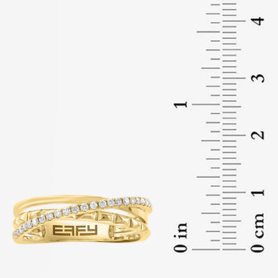 Effy Final Call 3MM 1/5 CT. T.W. Natural White Diamond 14K Gold Crossover Band