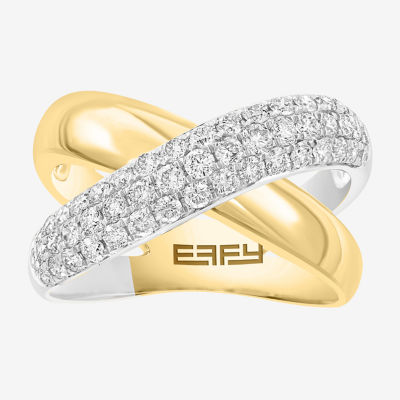 Effy Final Call 4.5MM 7/8 CT. T.W. Natural White Diamond 14K Two Tone Gold Crossover Band