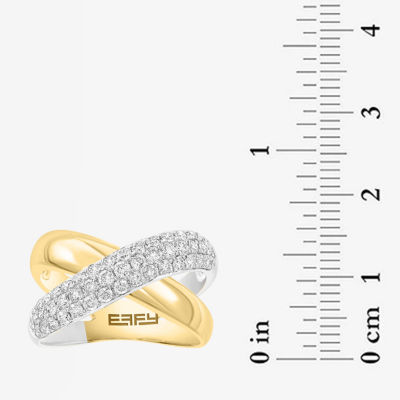 Effy Final Call 4.5MM 7/8 CT. T.W. Natural White Diamond 14K Two Tone Gold Crossover Band