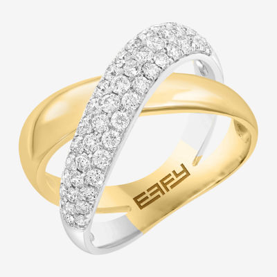 Effy Final Call 4.5MM 7/8 CT. T.W. Natural White Diamond 14K Two Tone Gold Crossover Band