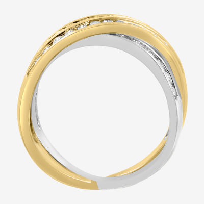 Effy Final Call 2.5MM 1 CT. T.W. Natural White Diamond 14K Two Tone Gold Crossover Band