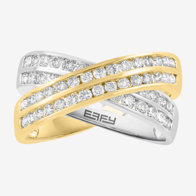 Effy Final Call 2.5MM 1 CT. T.W. Natural White Diamond 14K Two Tone Gold Crossover Band