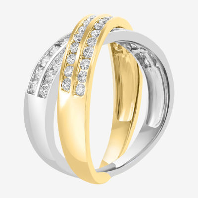 Effy Final Call 2.5MM 1 CT. T.W. Natural White Diamond 14K Two Tone Gold Crossover Band